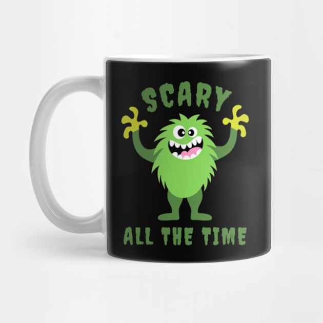 Scary All The Time Funny Spooky Monster Kawaii by JaiStore